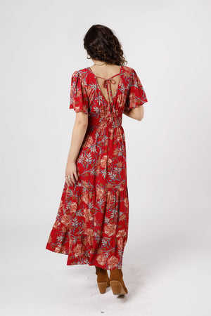 Abilene Garnet Floral Maxi Dress