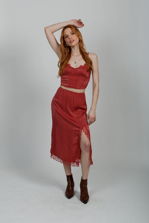 Adrienne Dusty Rose Slip Skirt
