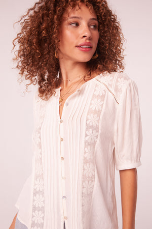 Aurelia White Button Up Top