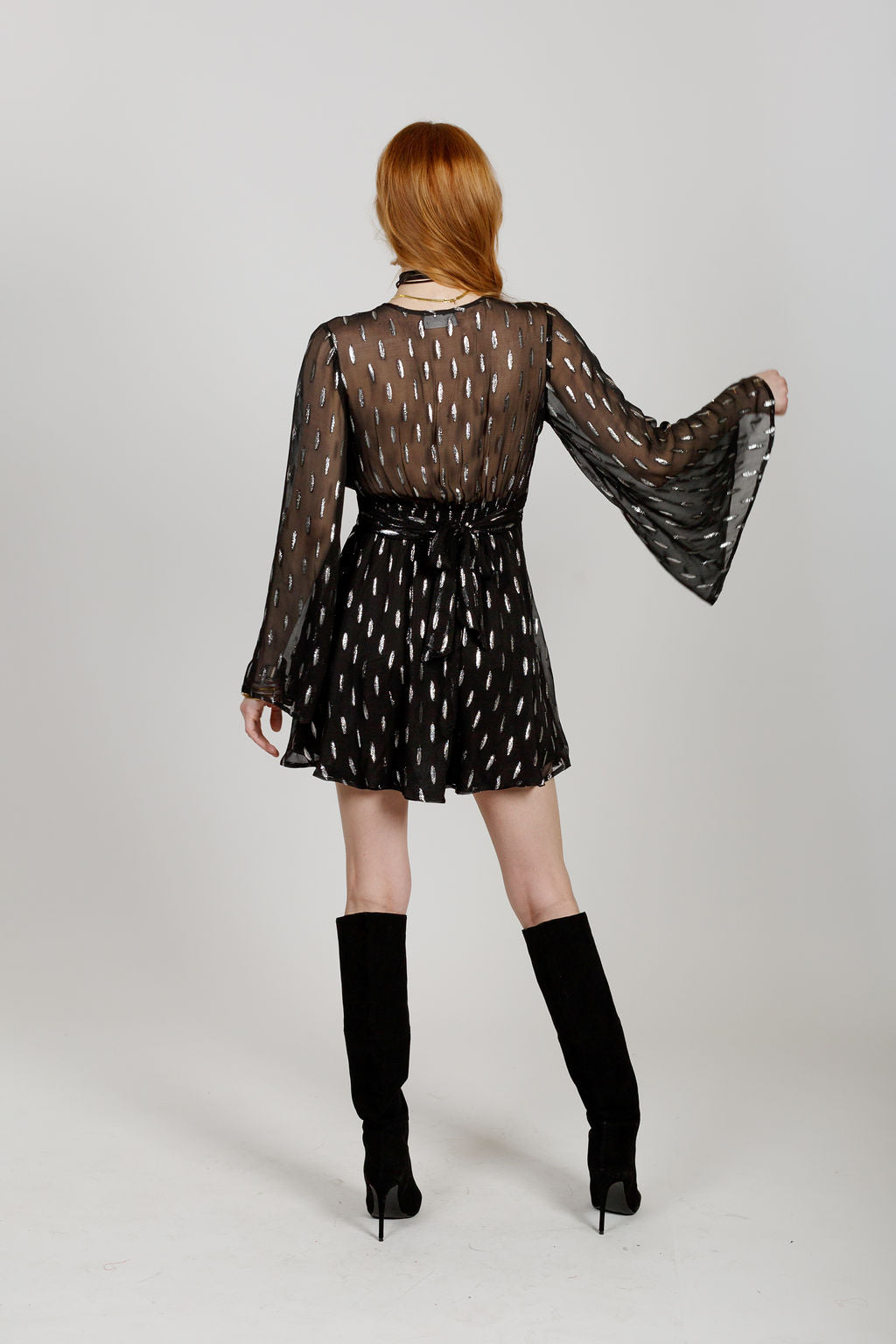 Evette Black Shimmer Mini Dress - band of the free Evette Black Shimmer Mini Dress - band of the free