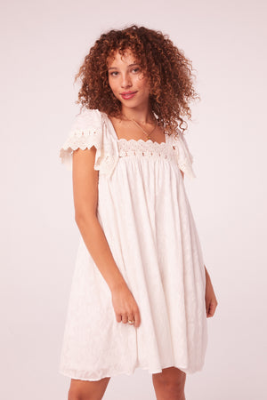 Maricela White Babydoll Mini Dress