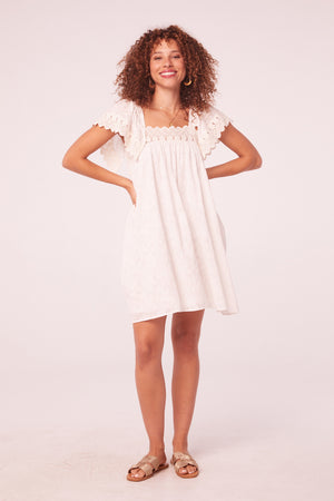 Maricela White Babydoll Mini Dress