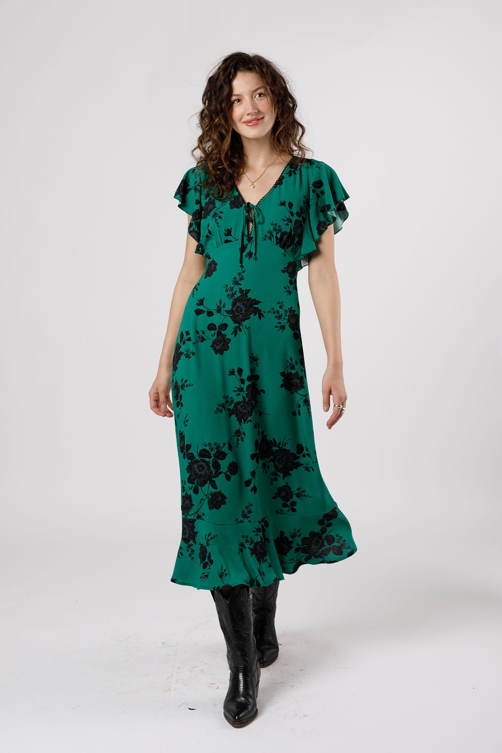 Reba Emerald Floral Maxi Dress - band of the free Reba Emerald Floral Maxi Dress - band of the free