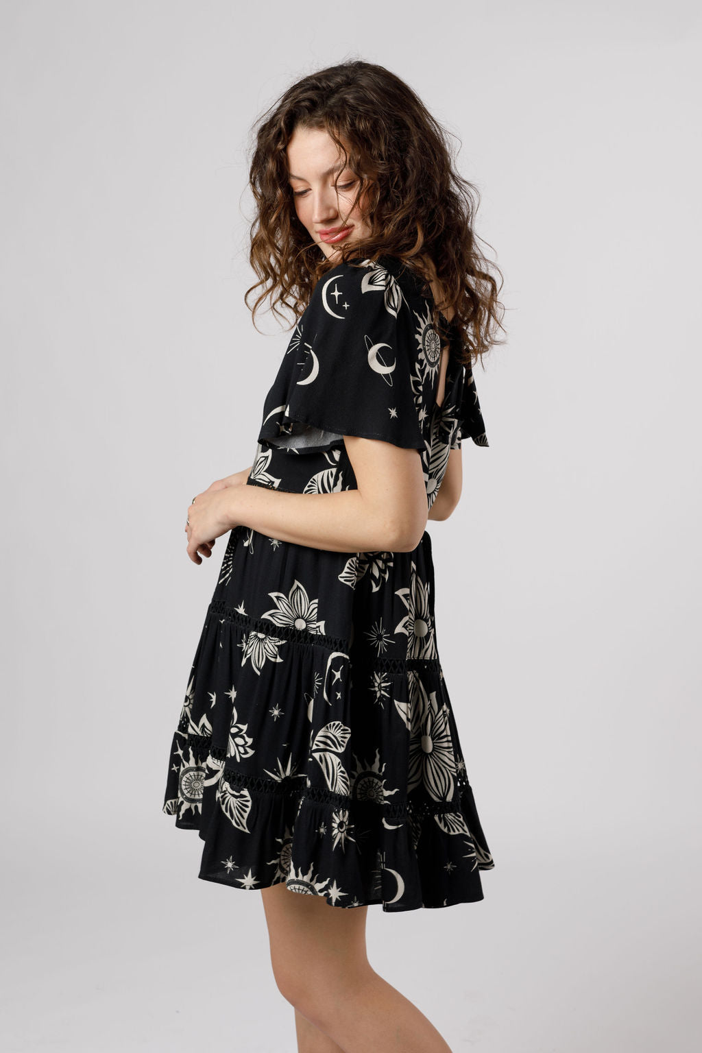 celestial mini dress Remy Black Celestial Mini Dress