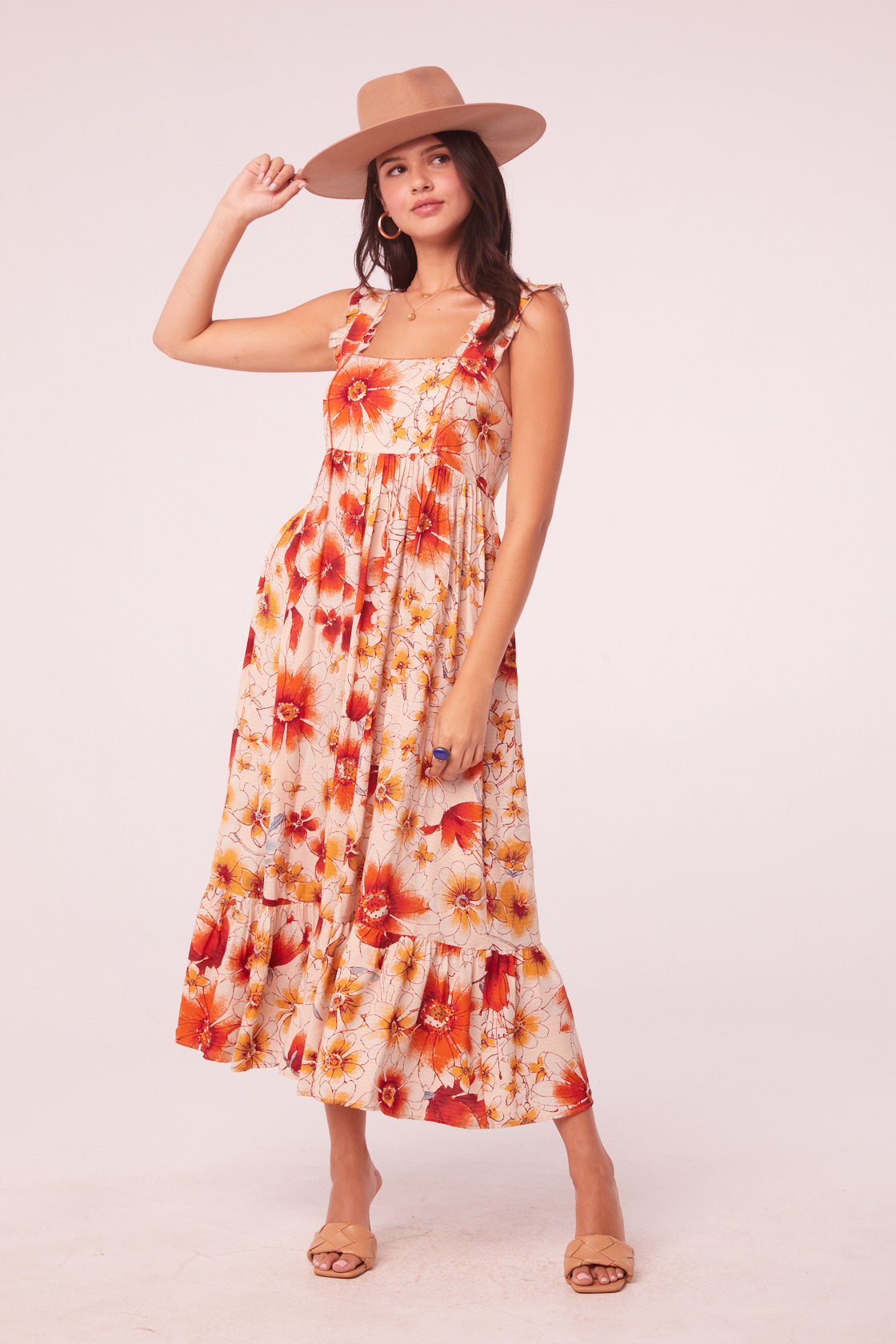 Sol Clay Floral Empire Waist Maxi Dress - band of the free Sol Clay Floral Empire Waist Maxi Dress - band of the free