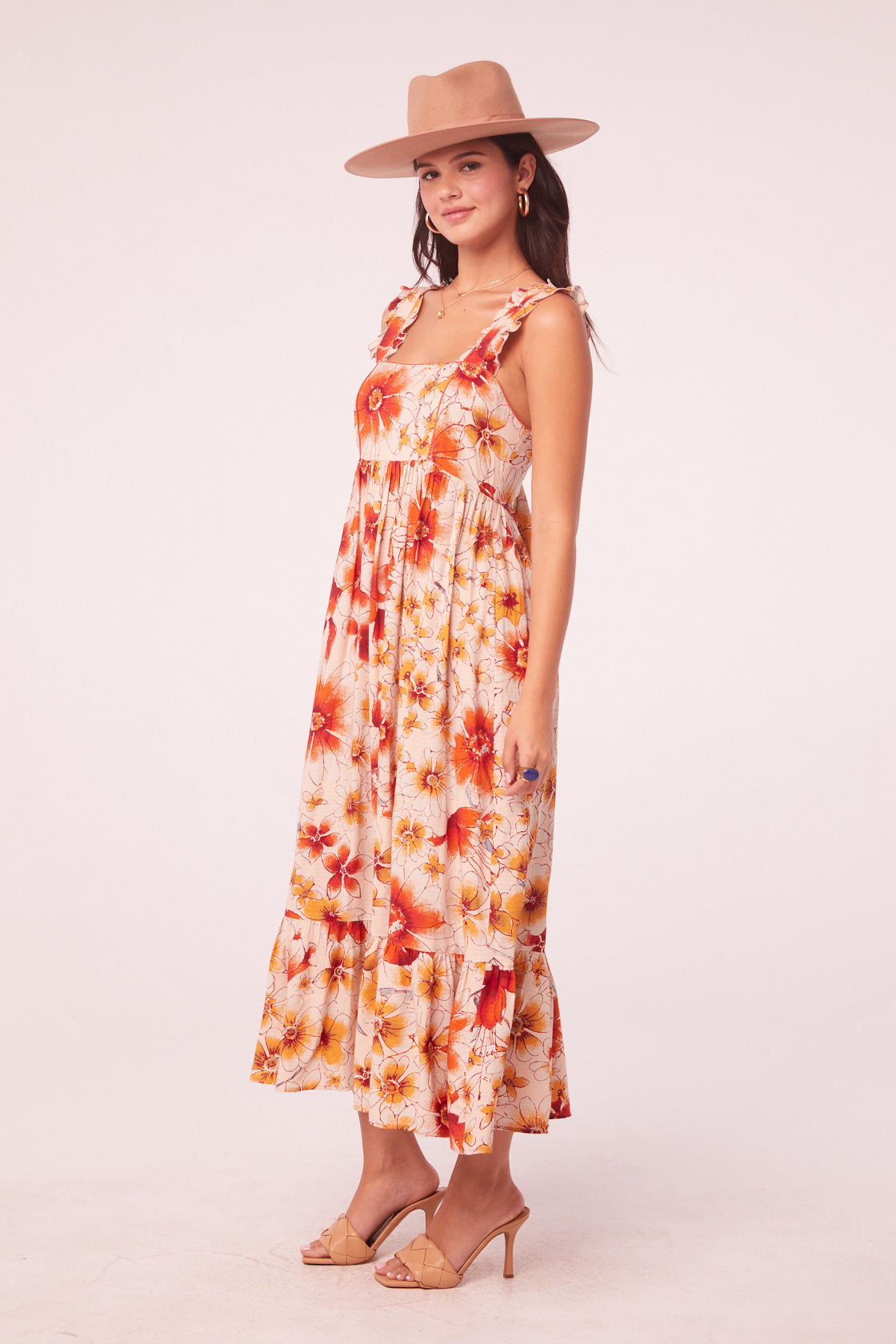 Sol Clay Floral Empire Waist Maxi Dress Sol Clay Floral Empire Waist Maxi Dress