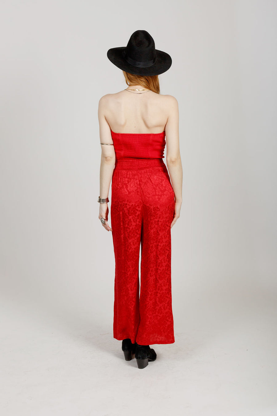 Thaddea Ruby Red Wide Leg Pants