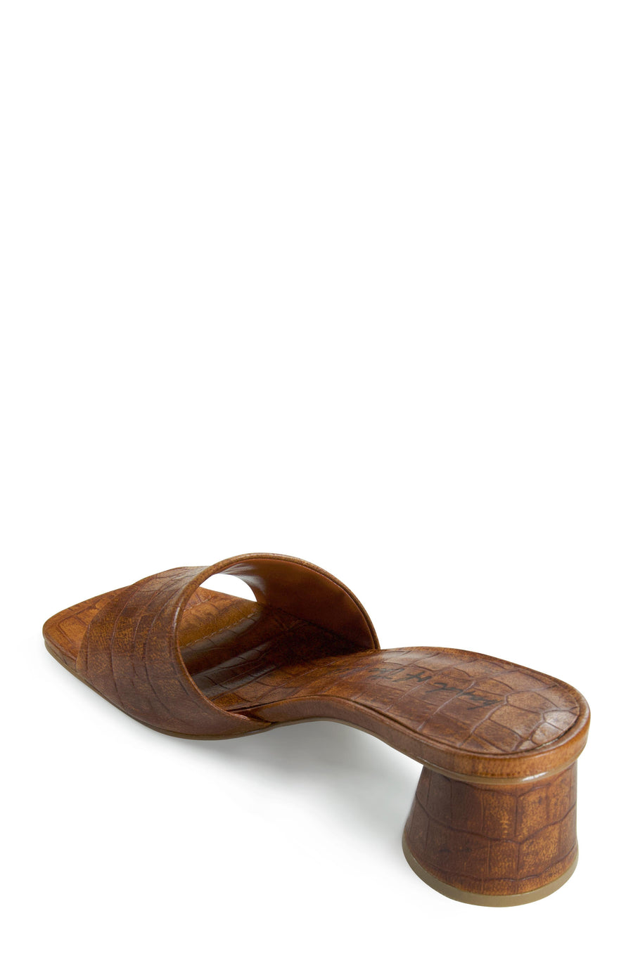 Arbor Cognac Croc Stamp Leather Heel