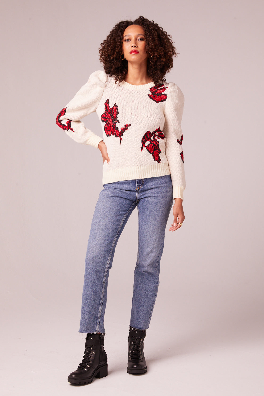 Cynthia Ivory V Neck Knit Sweater – The Wildflower Shop