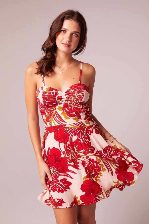 red cup dress Rose Halterneck Detail Long Sleeve Cupped Mini Bodycon Dress In Red Lace