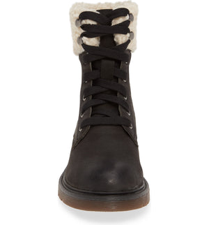 Dillon Black Fleece Cuff Lace Up Boot Front
