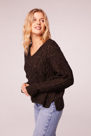 Find A Way Black V-Neck Sweater