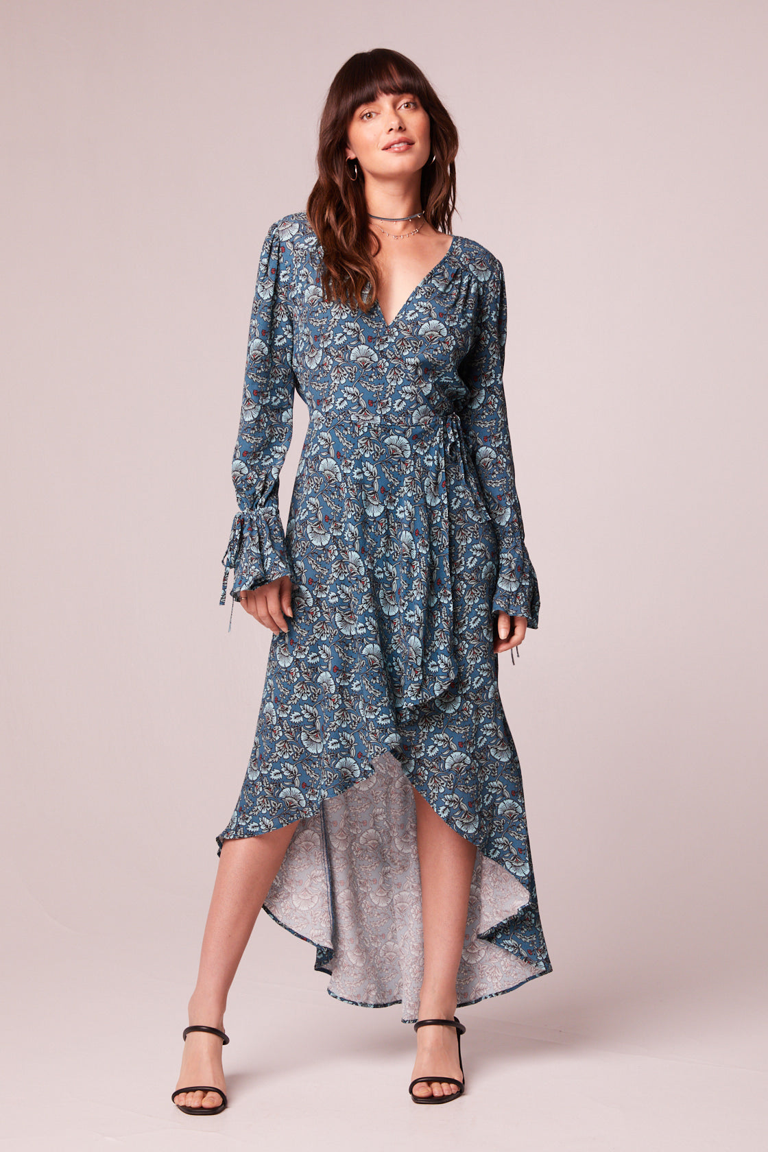 Jewel Teal Floral Wrap Maxi Dress Jewel Teal Floral Wrap Maxi Dress