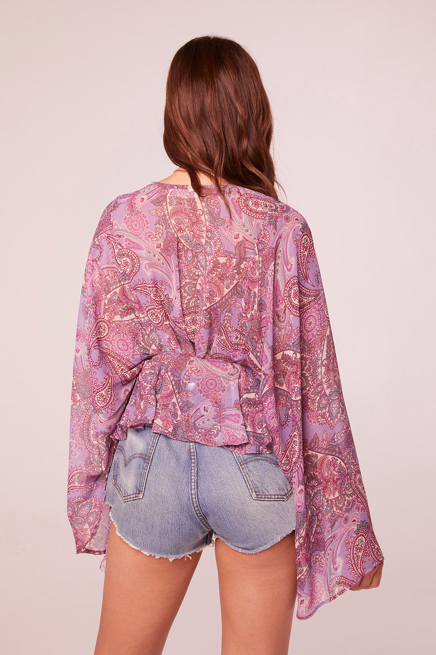 Kareena Lavender Paisley Batwing Top