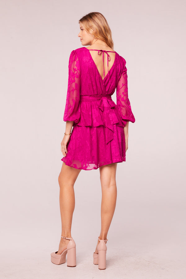 Kiss Me Fuchsia Peplum Mini Dress - band of the free Kiss Me Fuchsia Peplum Mini Dress - band of the free