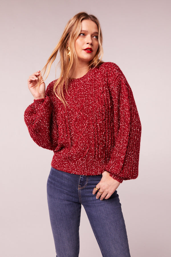 Love Sick Wine Bishop Sleeve Sweater