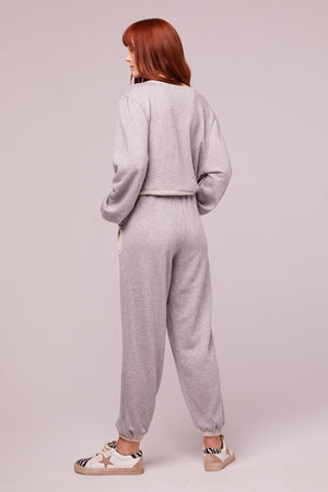 Loy Heather Gray Shimmer Joggers Back