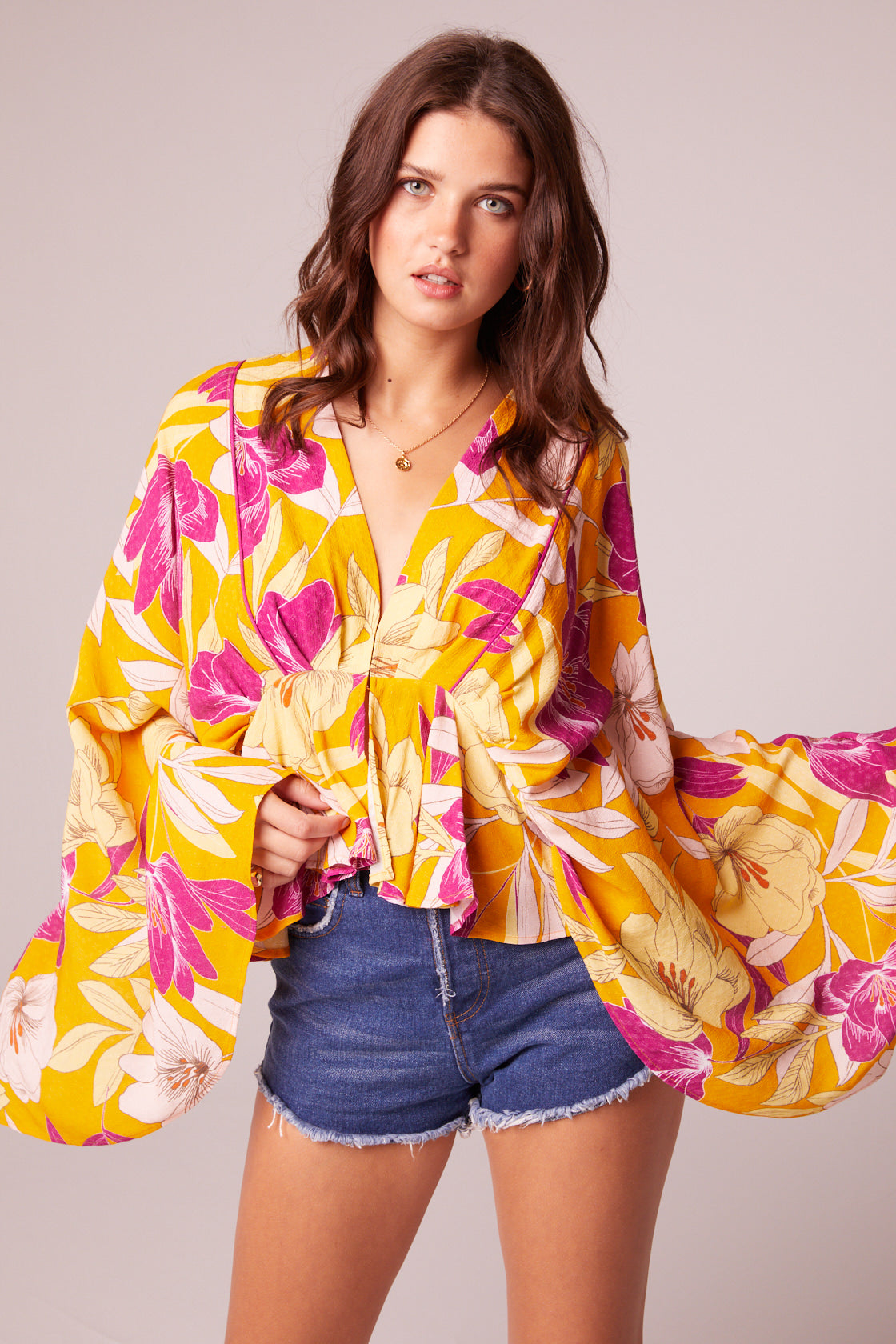 floral batwing top