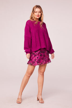 Olivia Fuchsia Pullover Dot Sweater