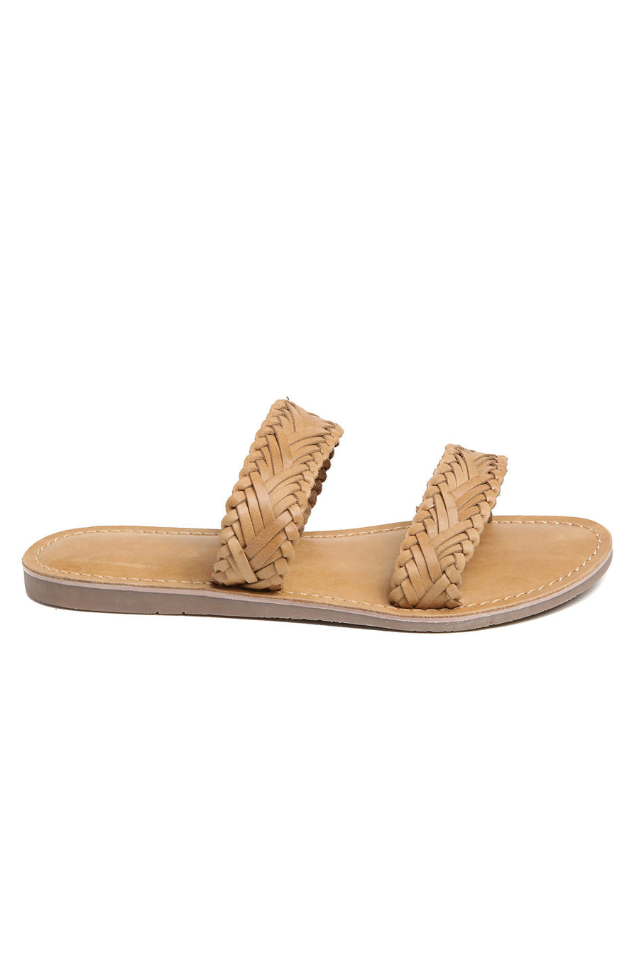 Pier Tan Braided Leather Sandal Front